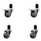 Service Caster 3'' Thermoplastic Rubber Swivel 1-3/4'' Expanding Stem Caster Set 2 Total Lock Brakes, 4PK SCC-EXTTL20S314-TPRB-2-S-2-134 - alternate 1